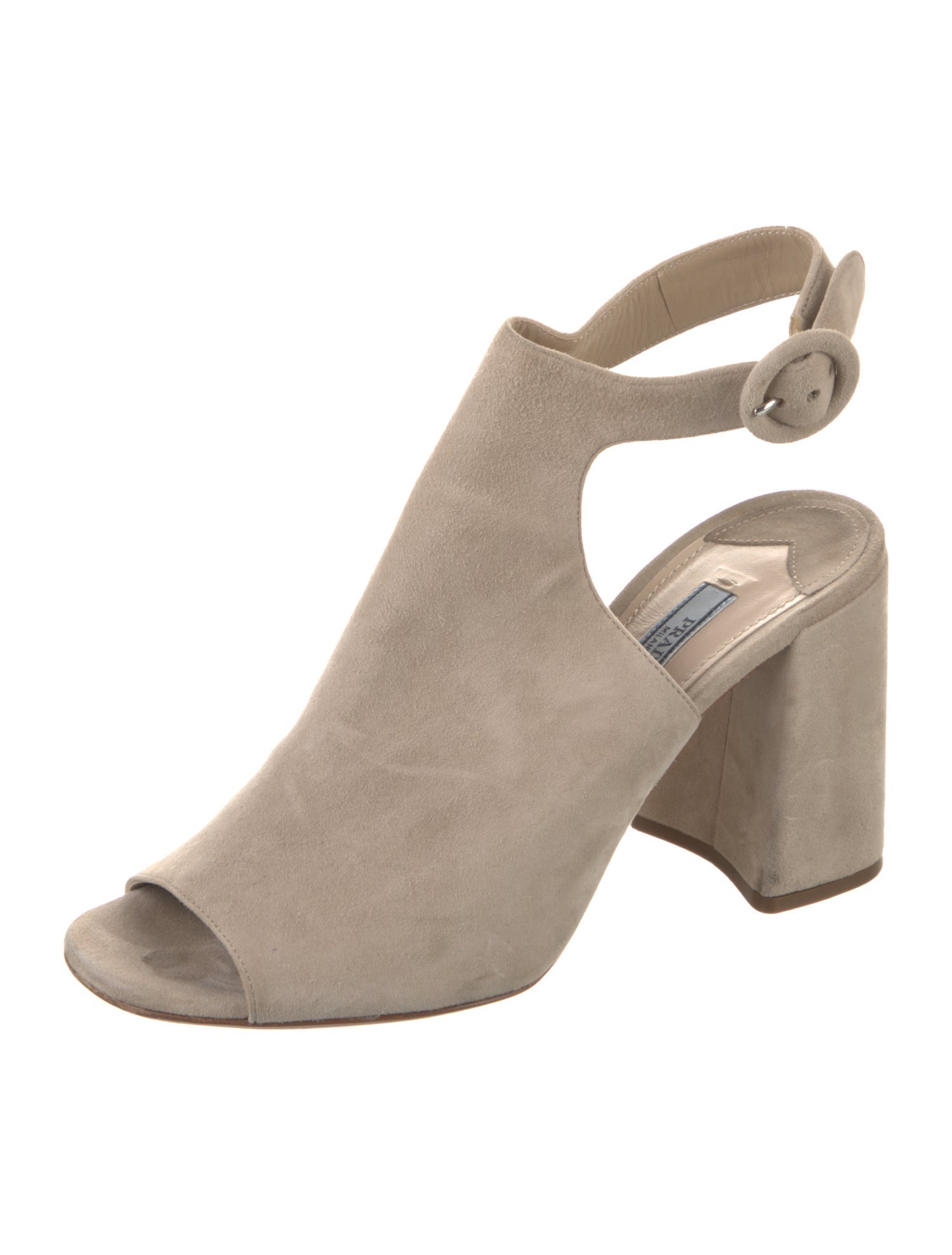 Prada Suede Leather Trim Embellishment Sandals