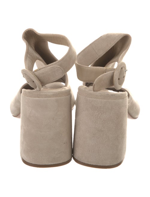 Prada Suede Leather Trim Embellishment Sandals