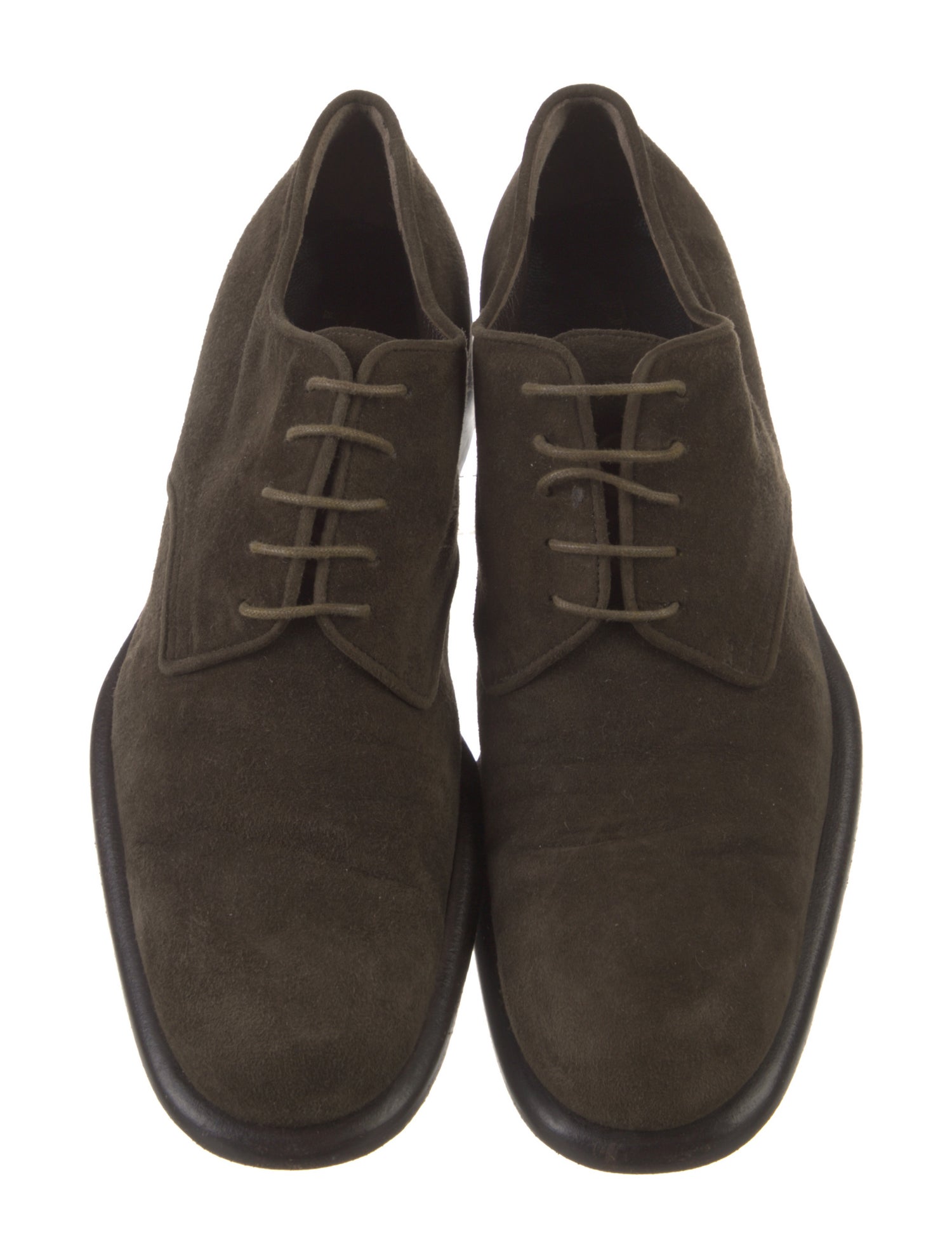 Prada Suede Leather Trim Embellishment Oxfords