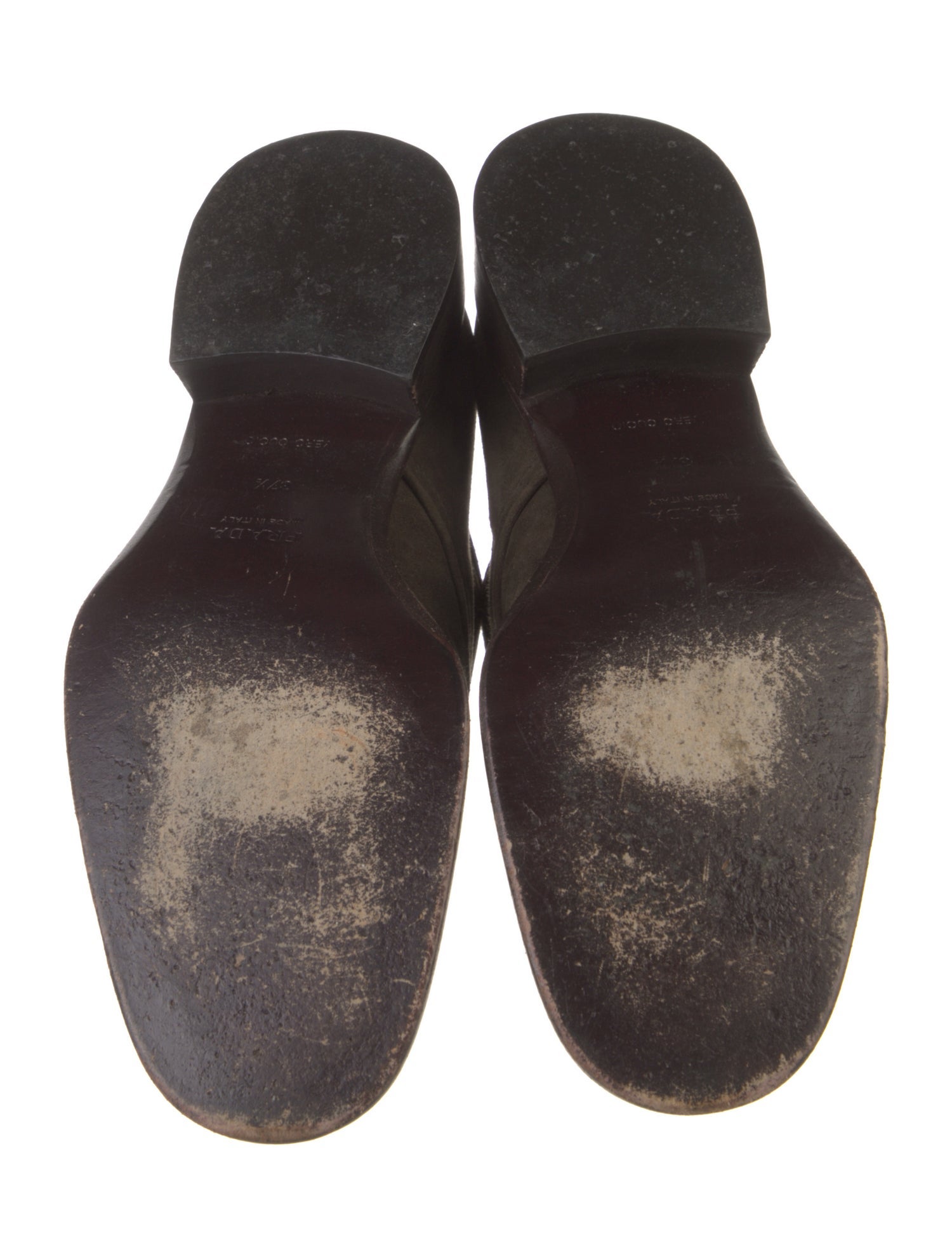 Prada Suede Leather Trim Embellishment Oxfords