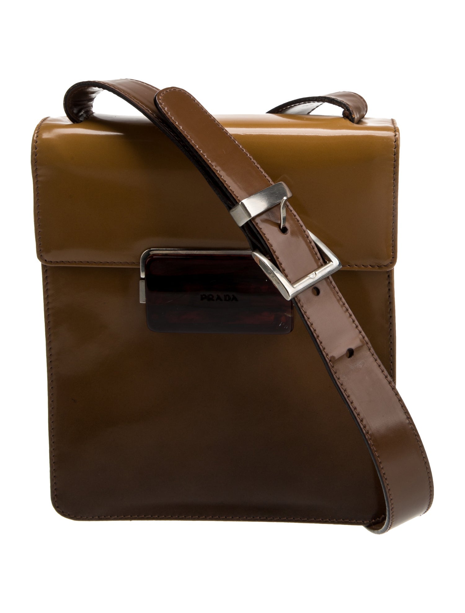 Prada Spazzolato Leather Shoulder Bag Vintage