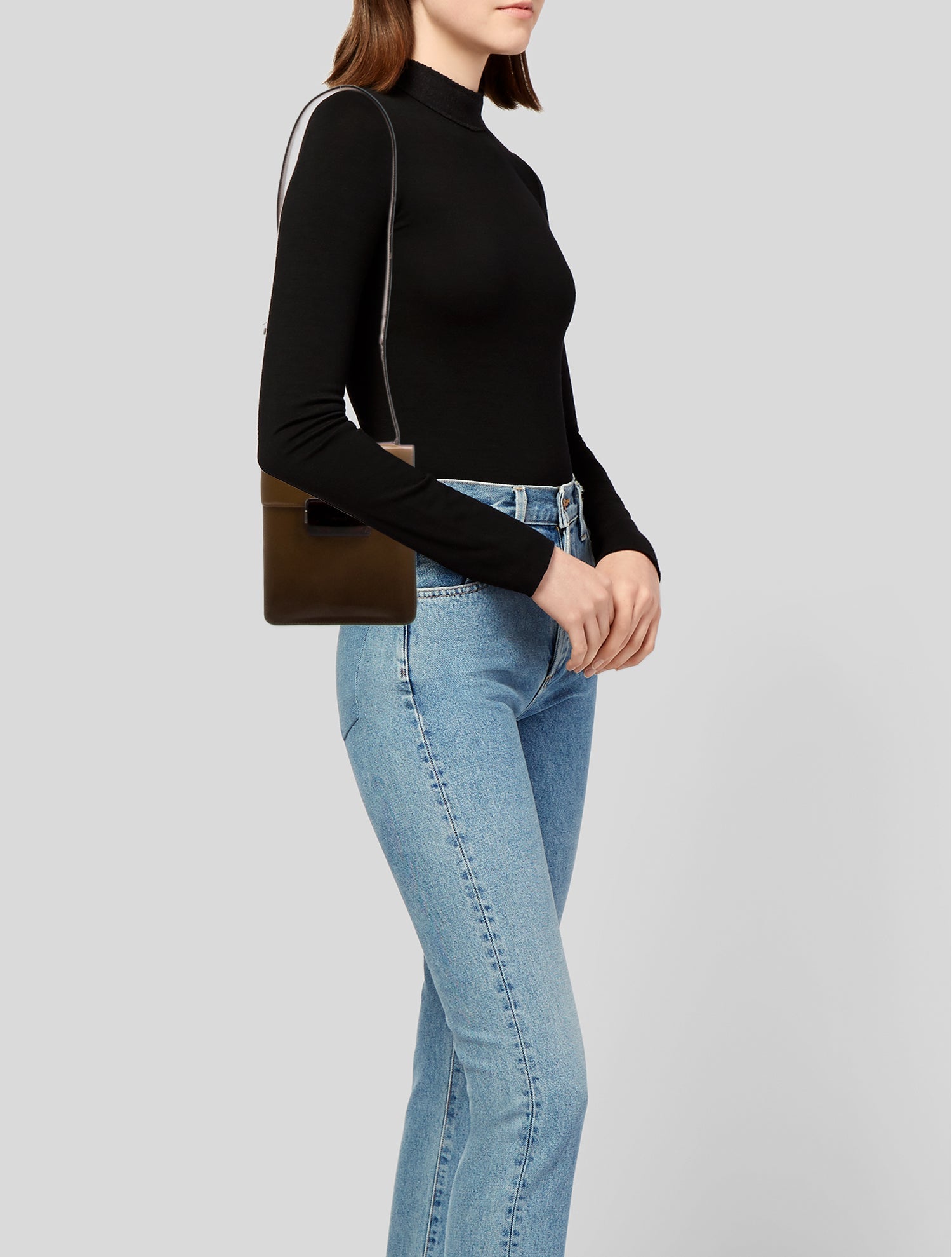 Prada Spazzolato Leather Shoulder Bag Vintage