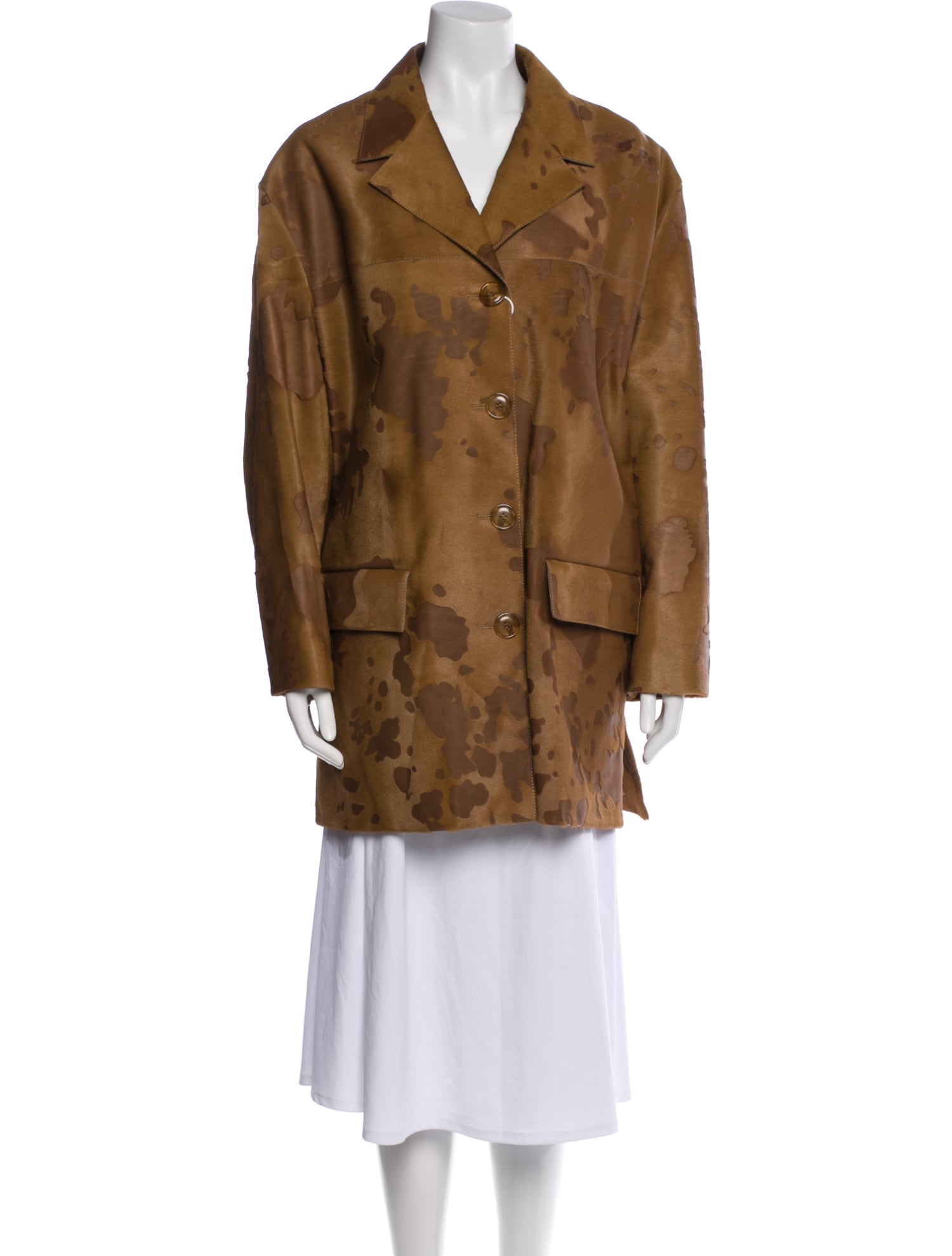 Prada Silk Faux Fur Coat