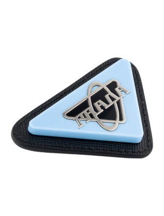 Prada Enamel Triangular Logo Pin Brooch