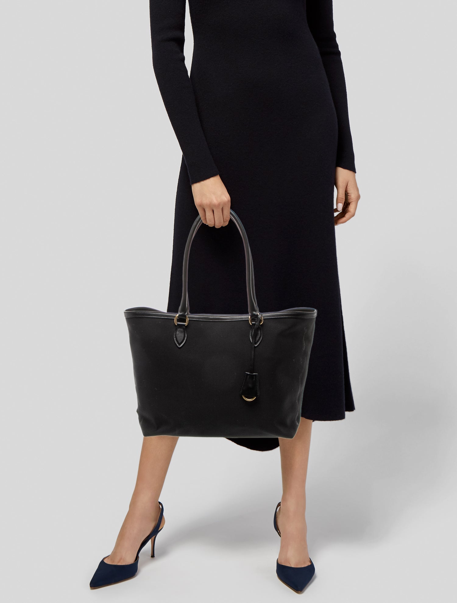 Prada Enameled Metal Triangle Tote