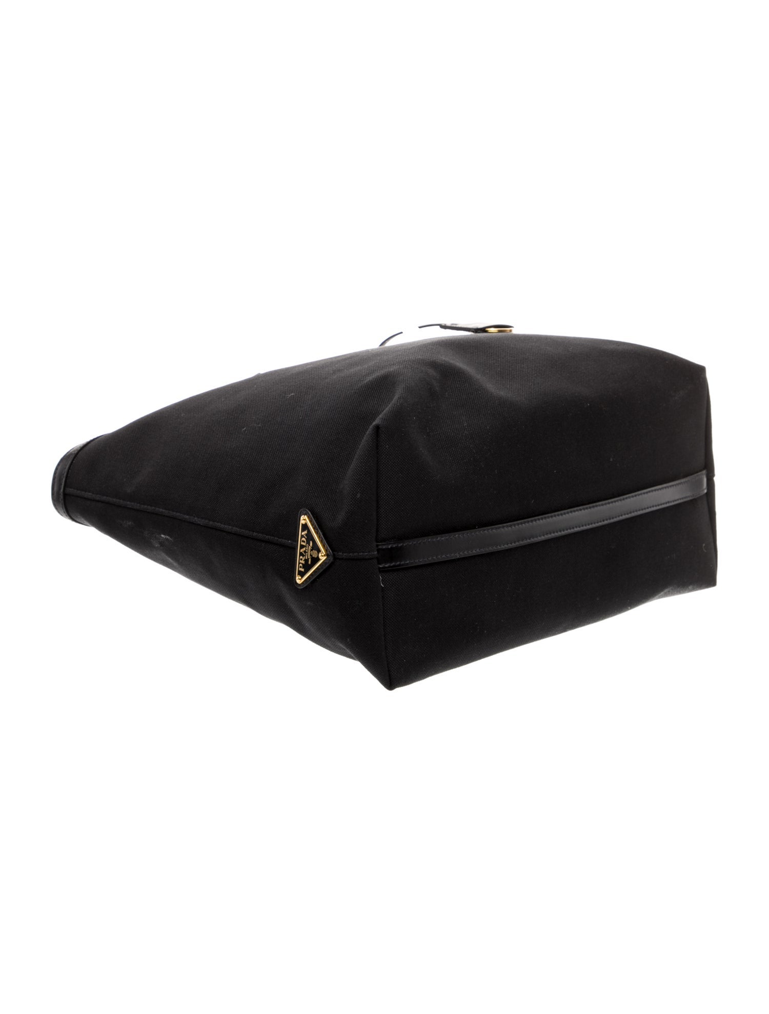 Prada Enameled Metal Triangle Tote