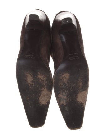 Prada Suede Leather Trim Embellishment Boots