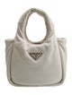 Prada Enameled Metal Triangle Padded Tote Small