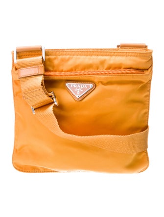 Prada Enameled Metal Triangle Crossbody Bag
