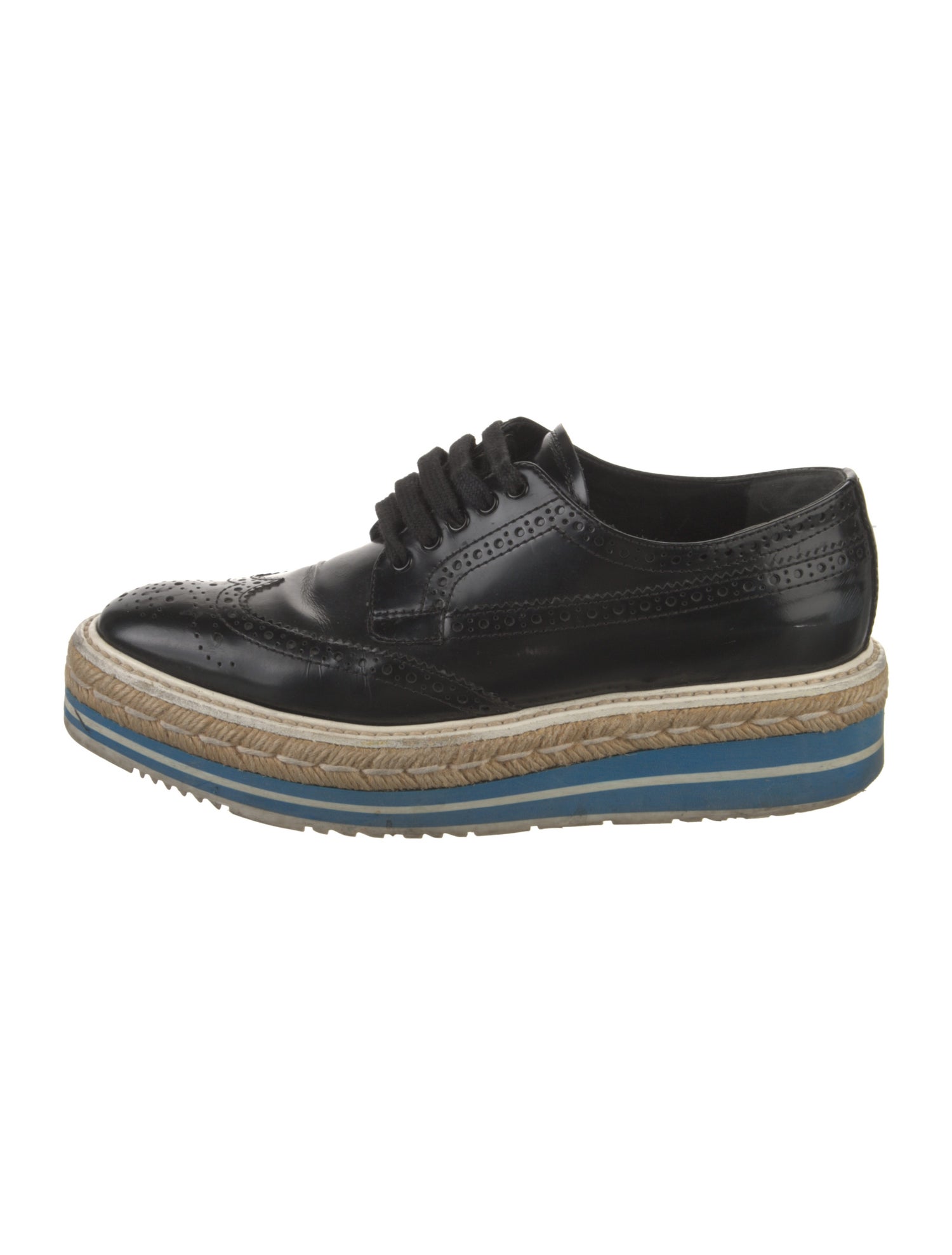 Prada Leather Lasercut Accents Oxfords