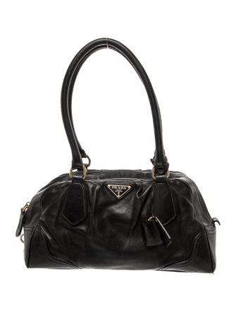 Prada Enameled Metal Triangle Bauletto