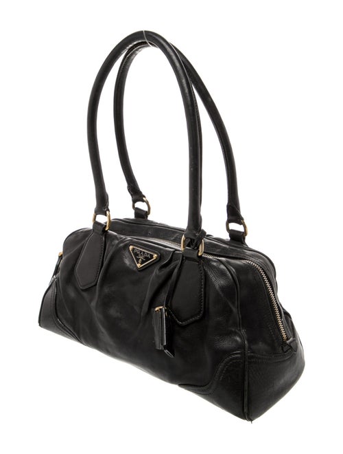 Prada Enameled Metal Triangle Bauletto