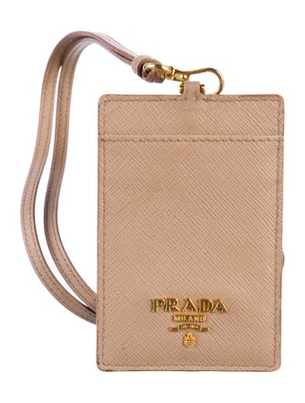 Prada Saffiano Leather Logo Badge Holder