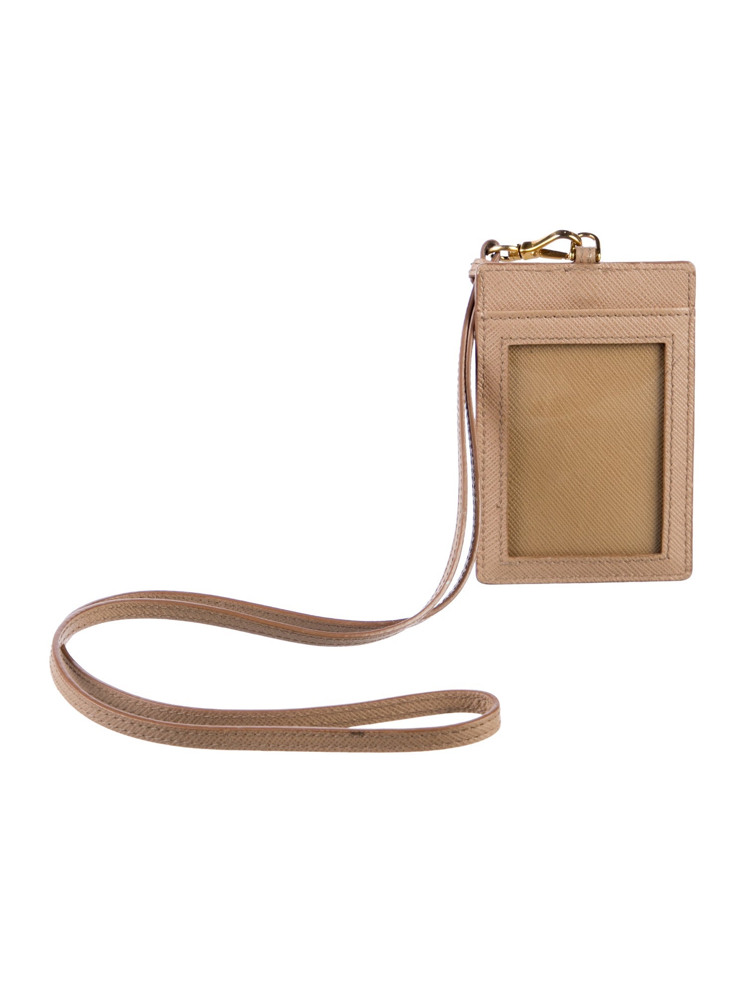 Prada Saffiano Leather Logo Badge Holder