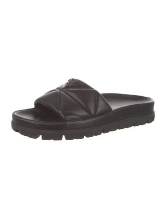 Prada Quilted Pattern Leather Slides