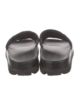 Prada Quilted Pattern Leather Slides