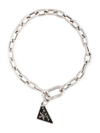 Prada Enamel Triangle Logo Charm Bracelet