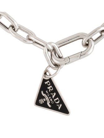 Prada Enamel Triangle Logo Charm Bracelet