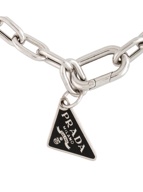 Prada Enamel Triangle Logo Charm Bracelet