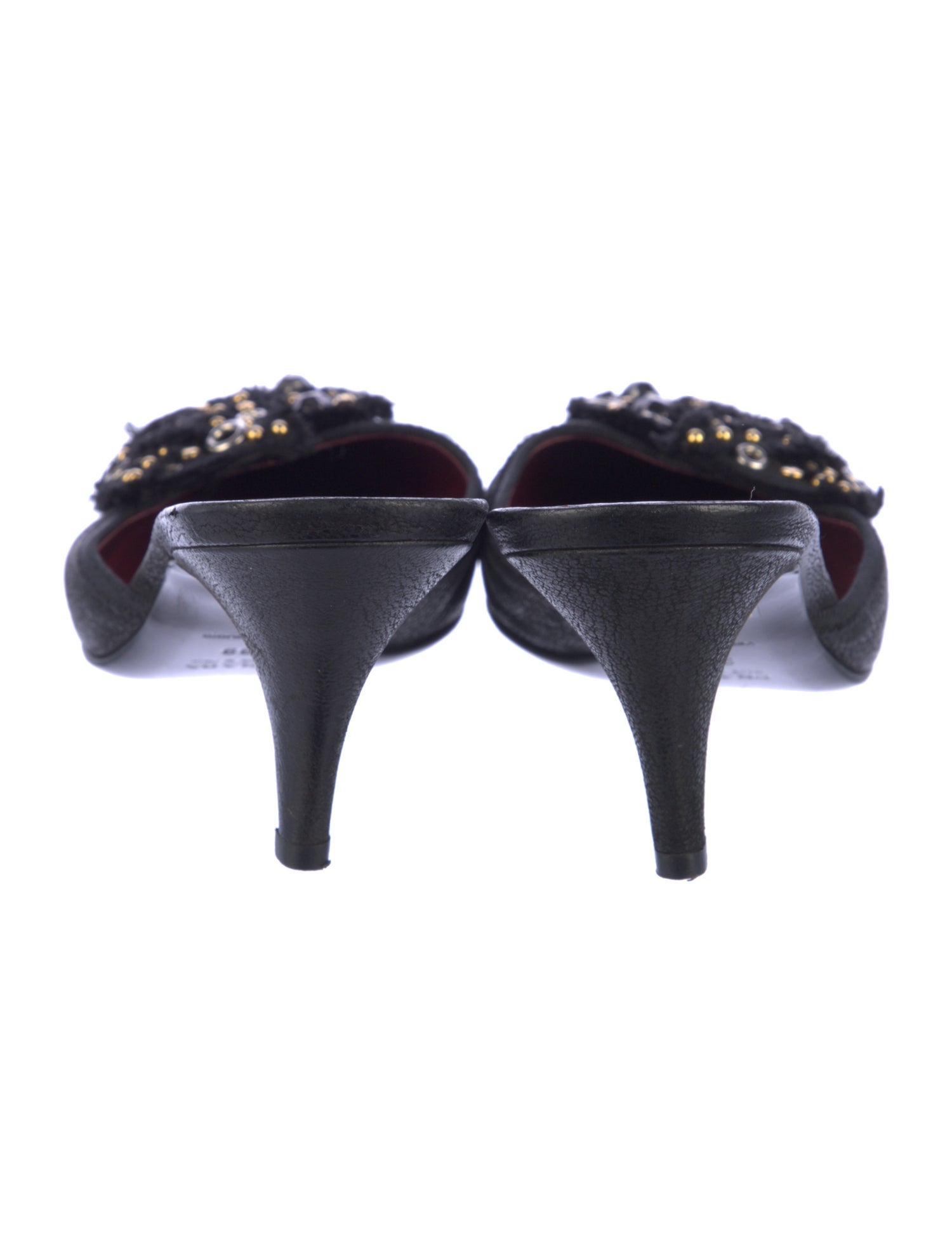 Prada Leather Studded Accents Mules