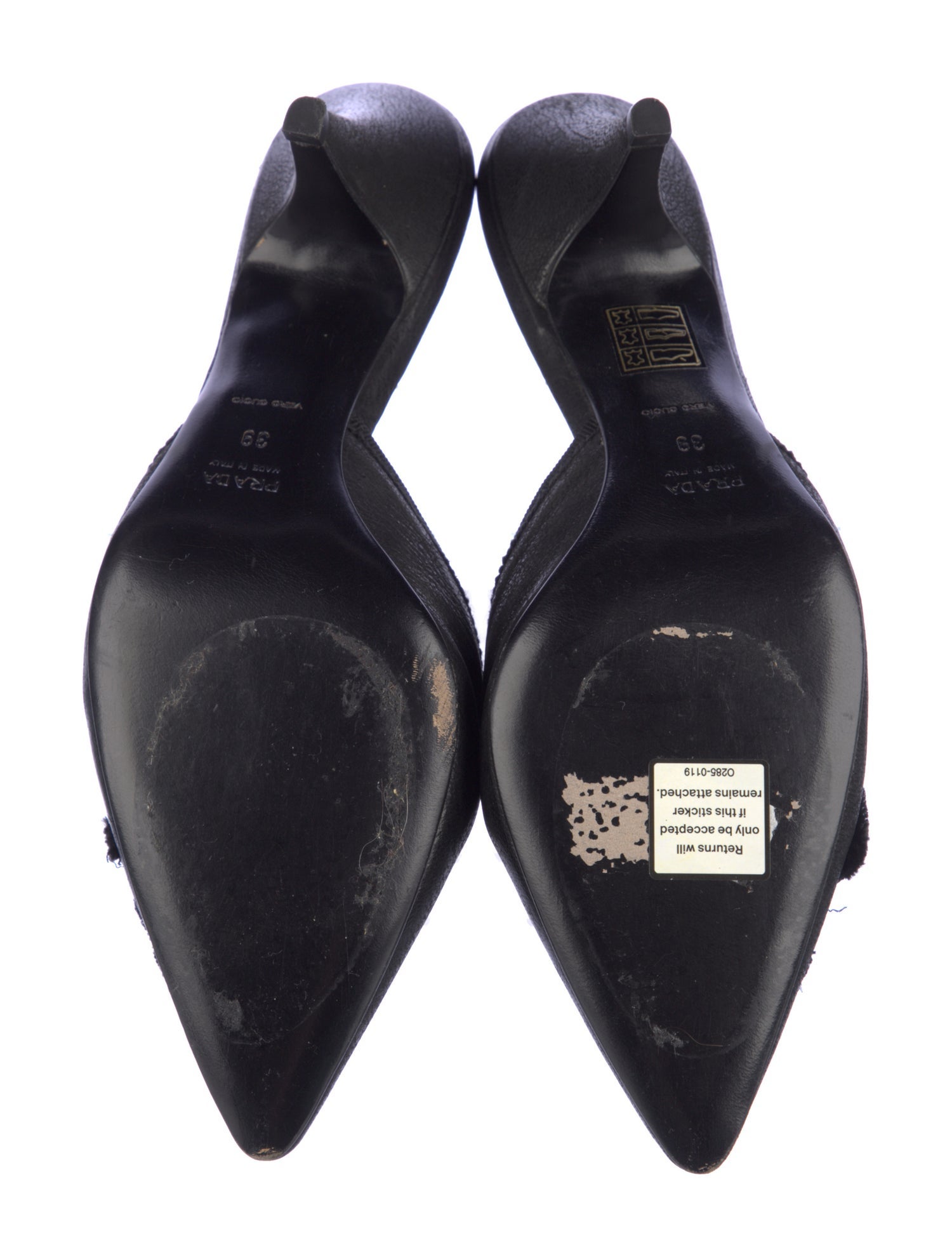 Prada Leather Studded Accents Mules