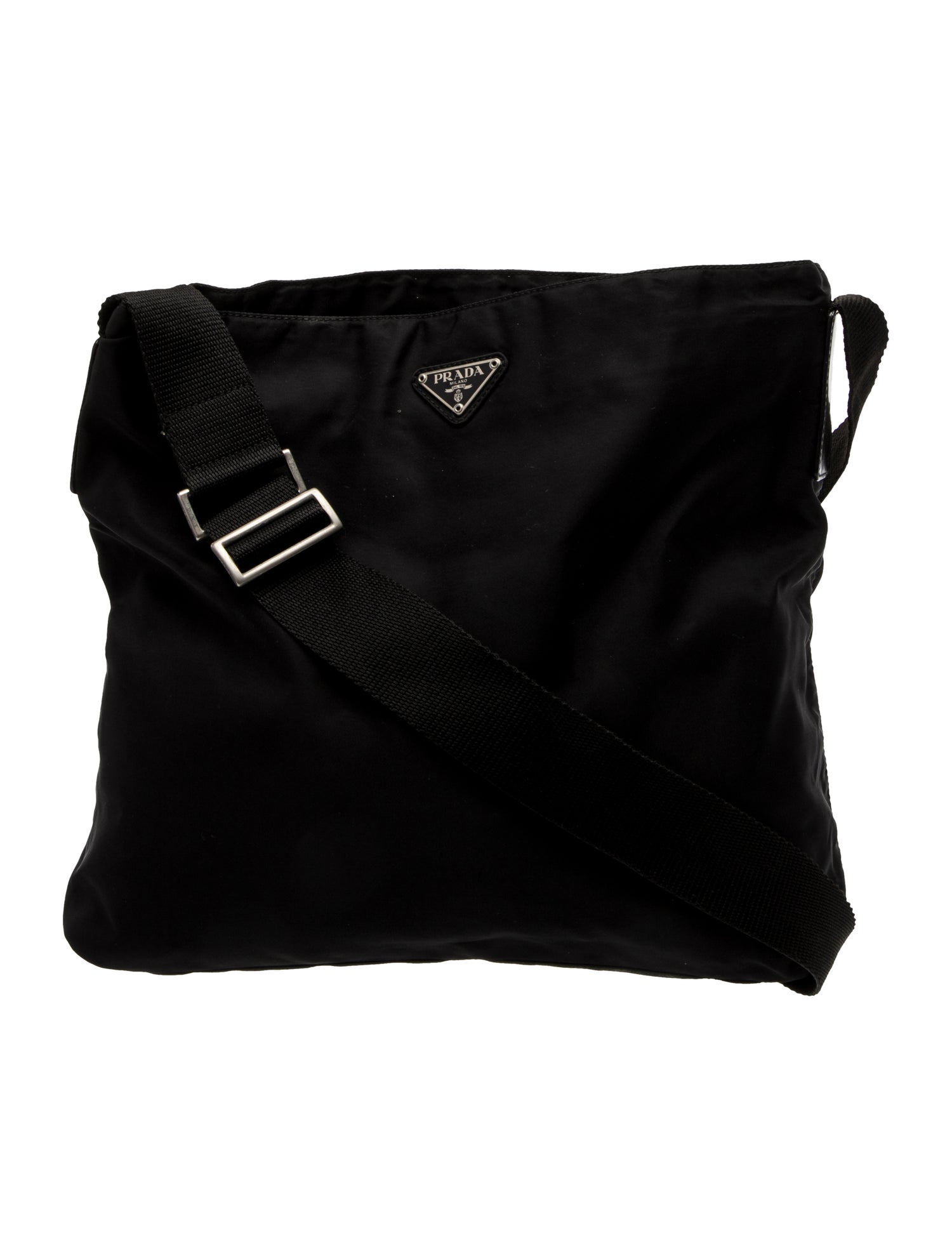 Prada Enameled Metal Triangle Shoulder Bag