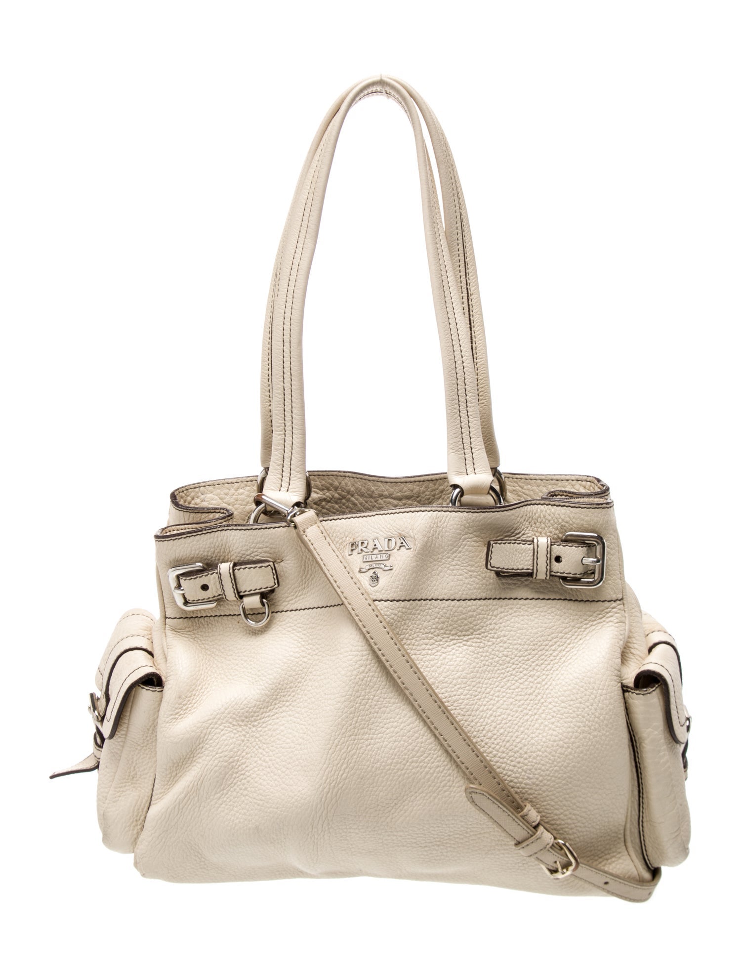 Prada Enameled Metal Triangle Bauletto