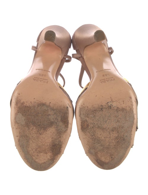 Prada Satin Patterned T-Strap Pumps