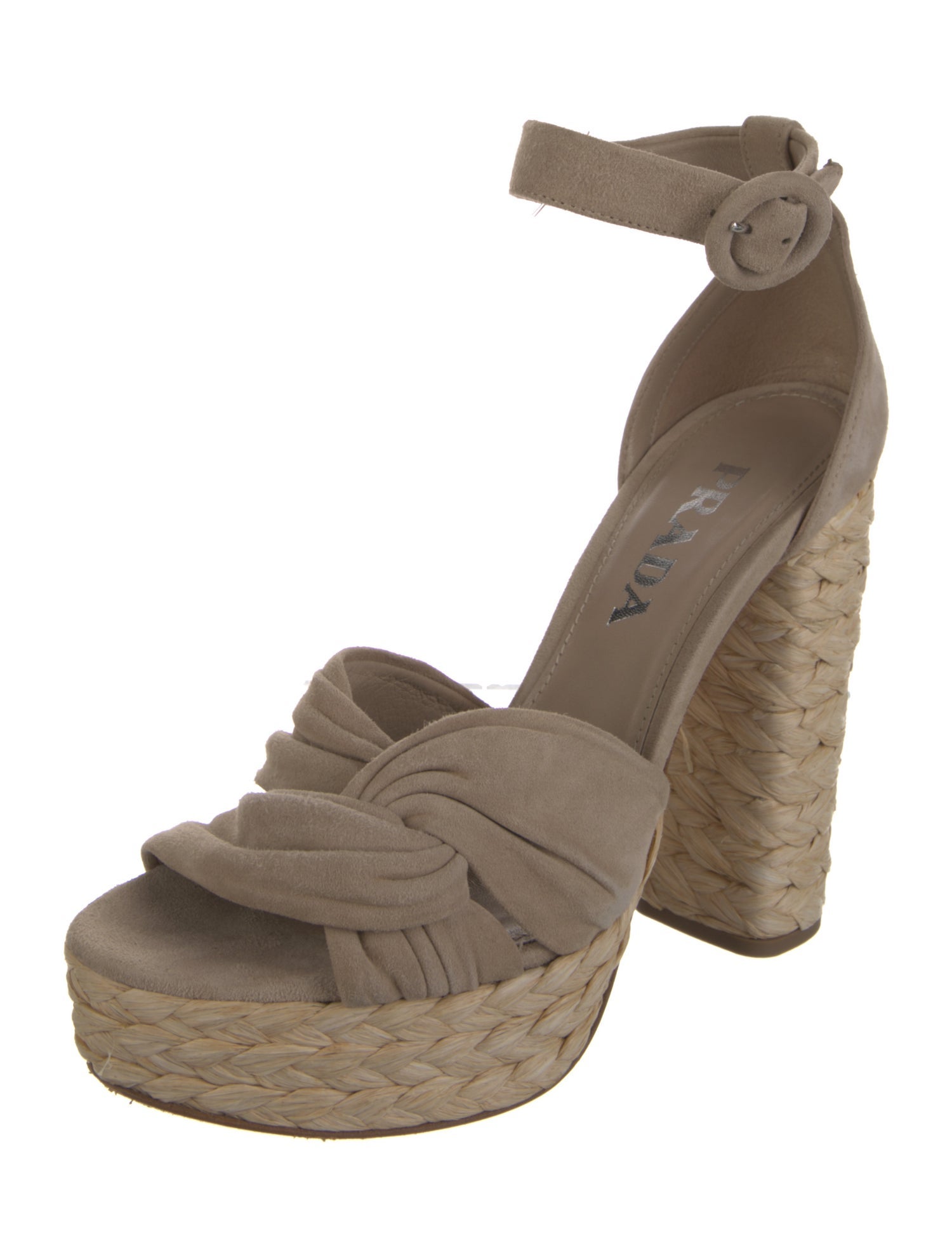Prada Suede Pleated Accents Sandals