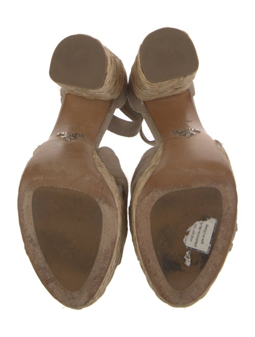 Prada Suede Pleated Accents Sandals