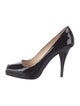 Prada Patent Leather Cutout Accent Pumps