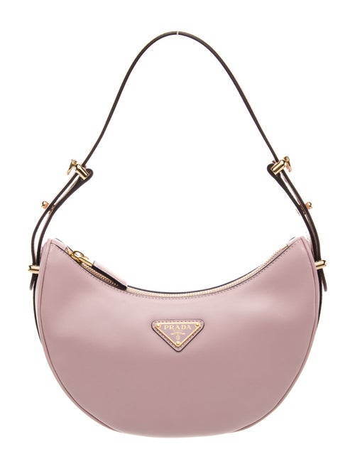 Prada Enameled Metal Triangle Arque Shoulder Bag Glicine