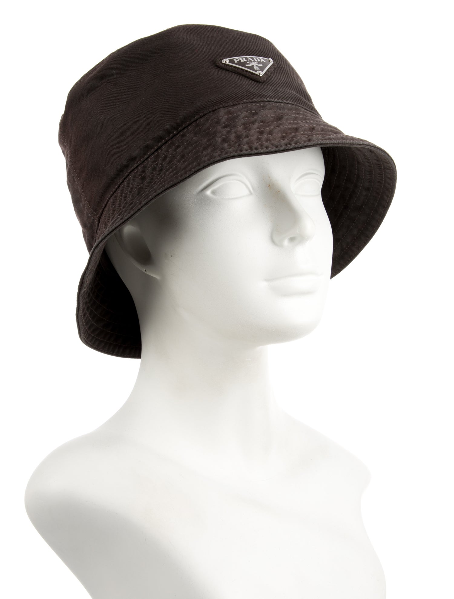 Prada Men's Brown Cotton Bucket Hat