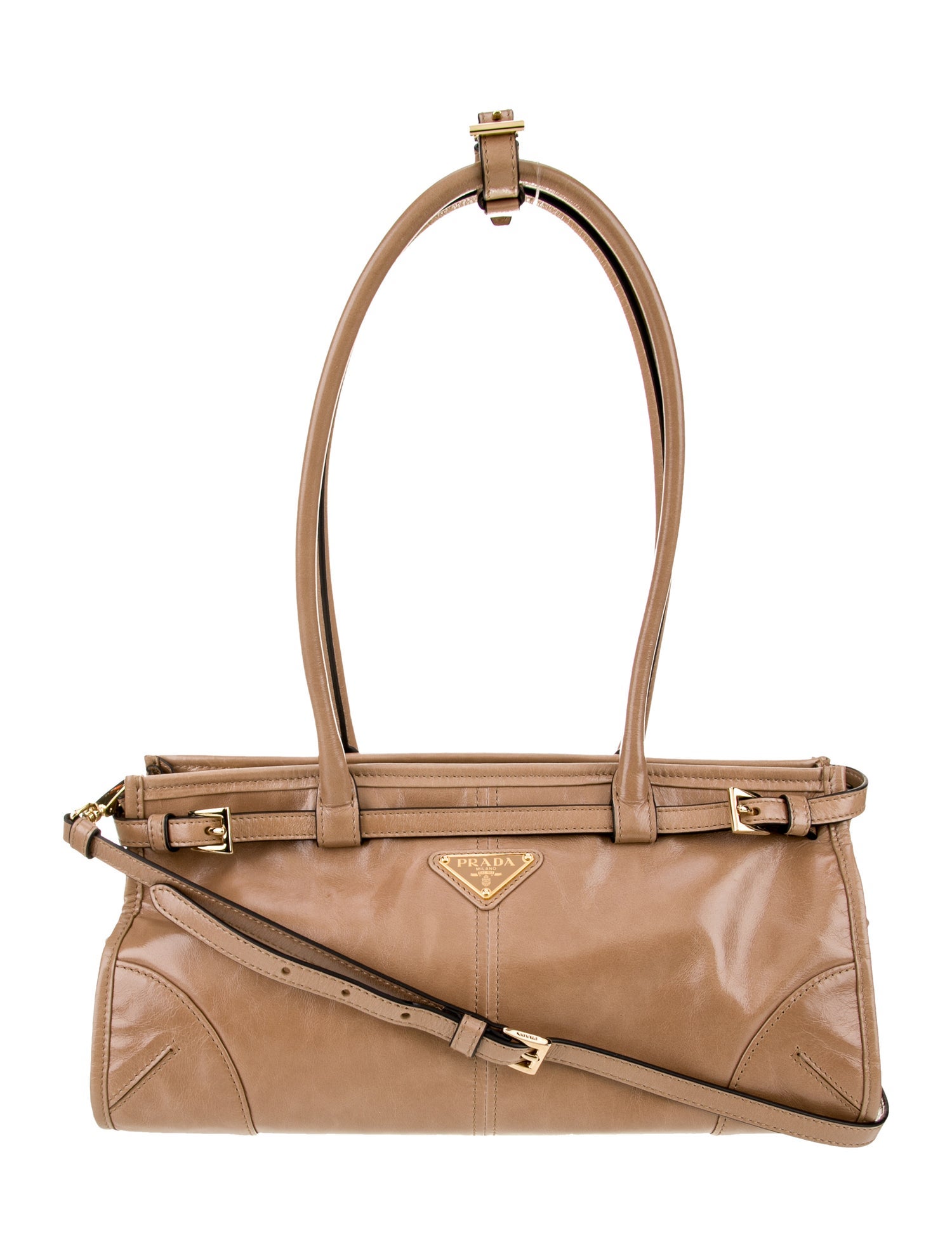 Prada Enameled Metal Triangle Soft Lux Bonnie Medium 2024