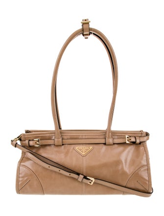 Prada Enameled Metal Triangle Soft Lux Bonnie Medium 2024