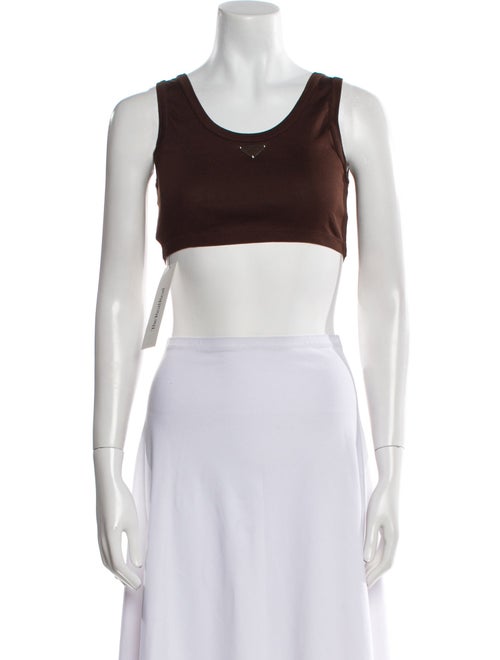 Prada 2023 Scoop Neck Crop Top