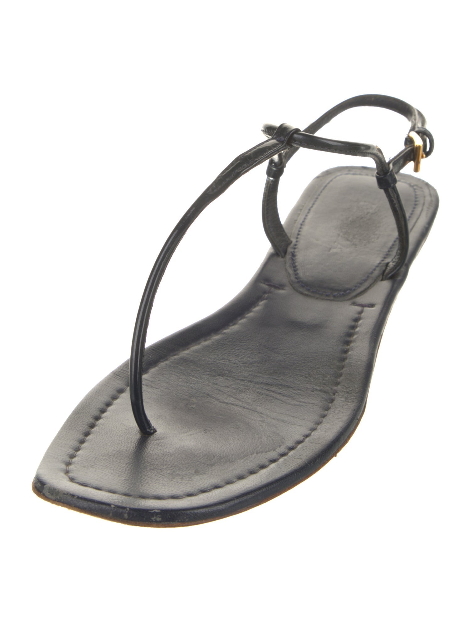 Prada Patent Leather Slingback Sandals