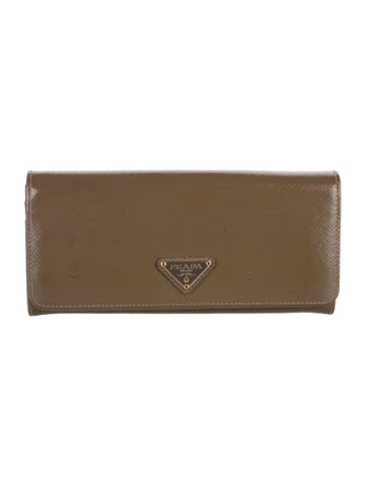 Prada Patent Leather Continental Wallet
