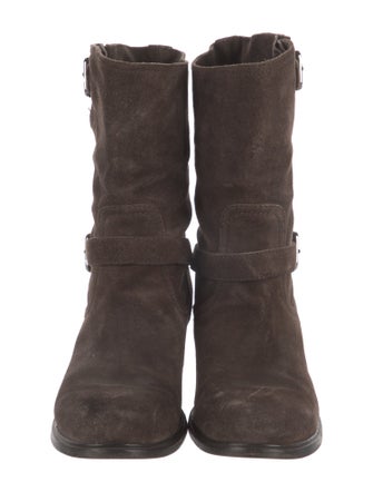 Prada Suede Moto Boots