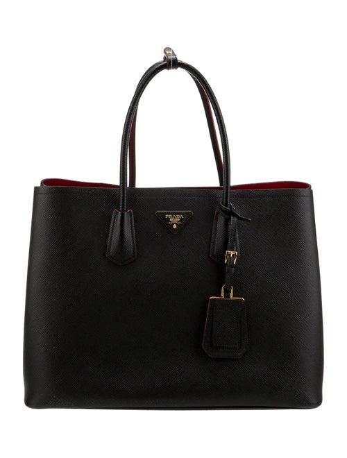 Prada Saffiano Cuir Leather Double Bag Large