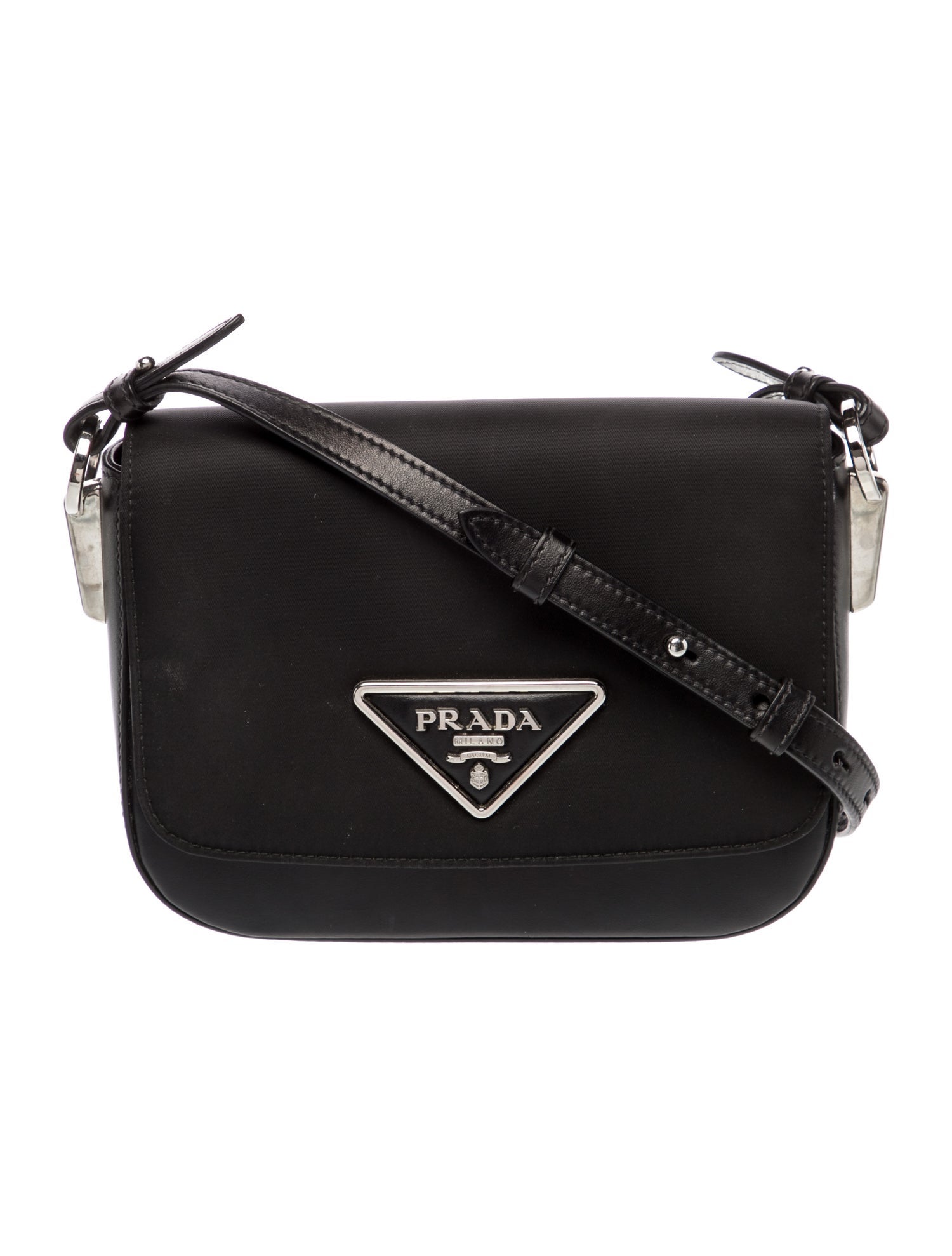 Prada Enameled Metal Triangle Identity