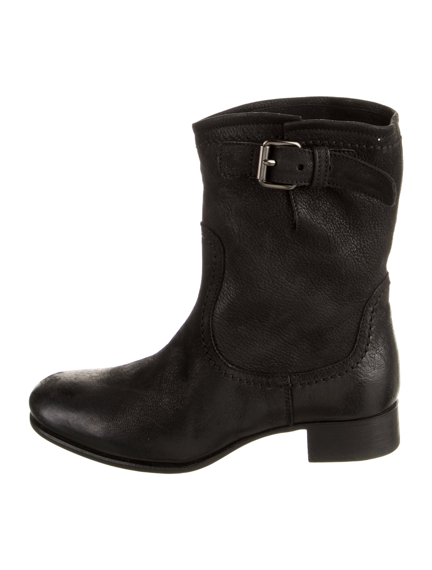Prada Leather Moto Boots