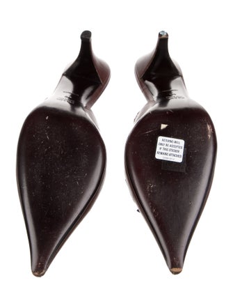 Prada Leather Whipstitch Trim Slingback Pumps