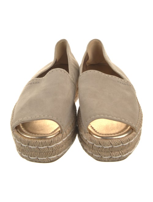 Prada Suede Whipstitch Trim Espadrilles