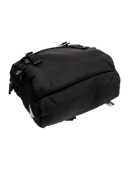 Prada Enameled Metal Triangle Weekender Bag