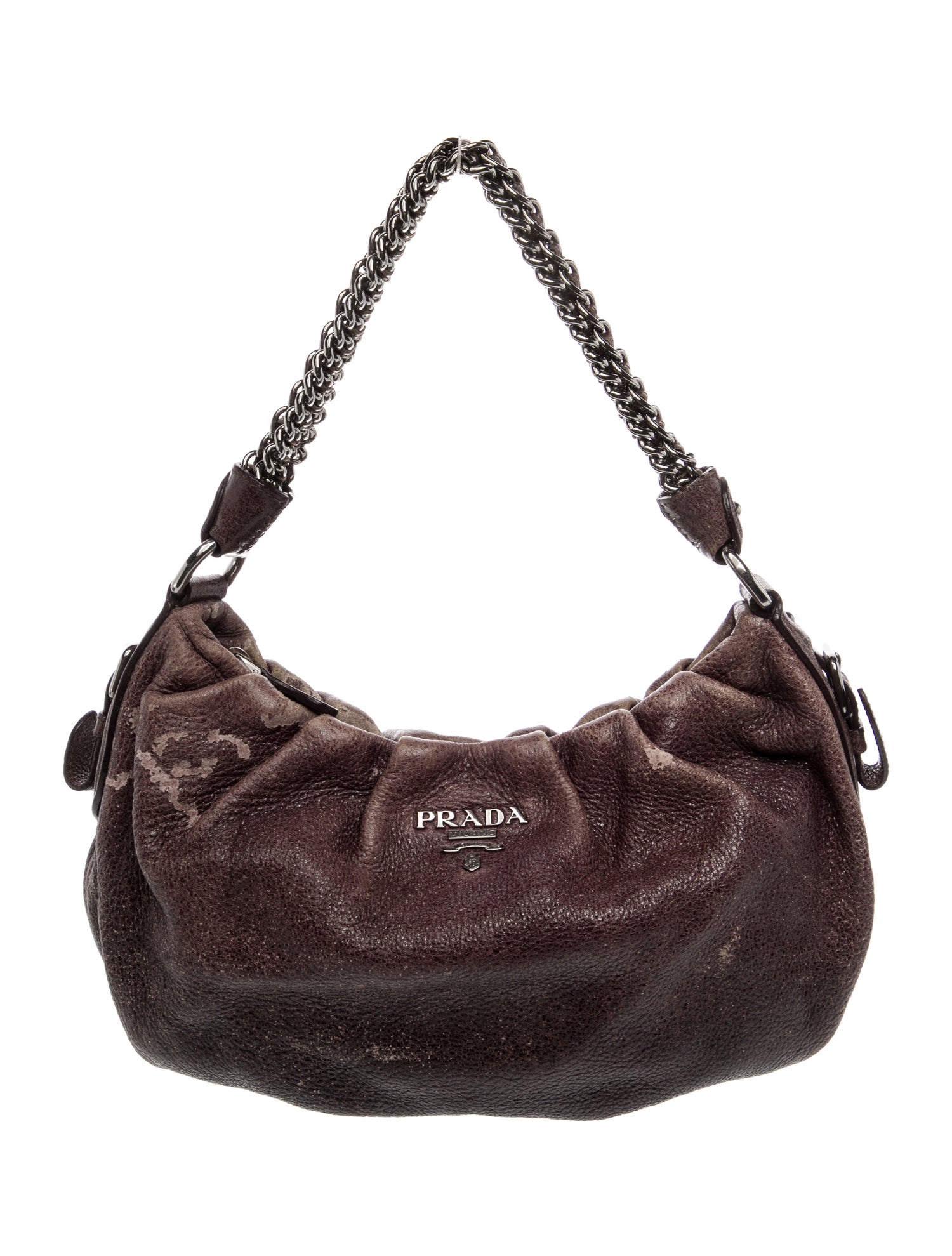 Prada Enameled Metal Triangle Shoulder Bag