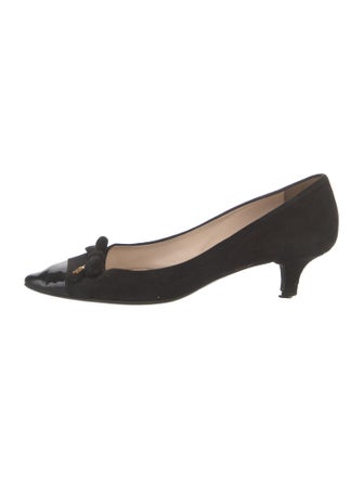 Prada Sport Suede Bow Accents Pumps