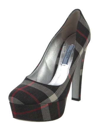 Prada Plaid Print Pumps