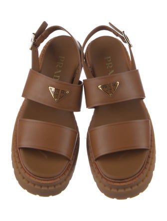 Prada Leather Slingback Sandals