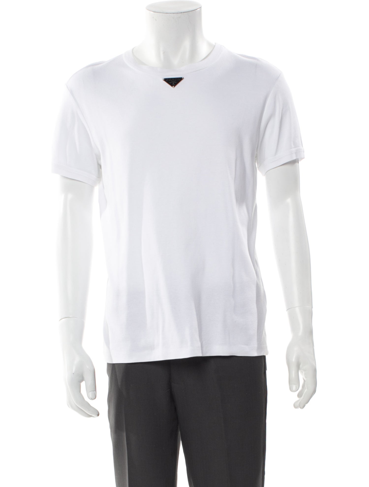 Prada 2023 Enameled Metal Triangle T-Shirt